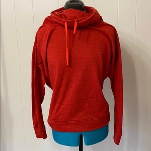 Red cowl neck sweatshirt